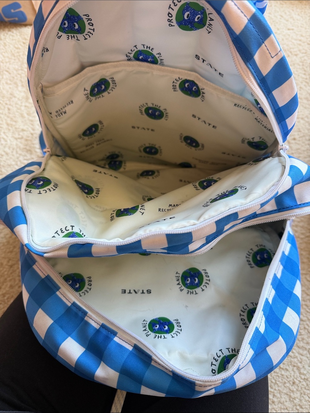 STATE Blue & White Gingham Backpack - Picture 2 of 3